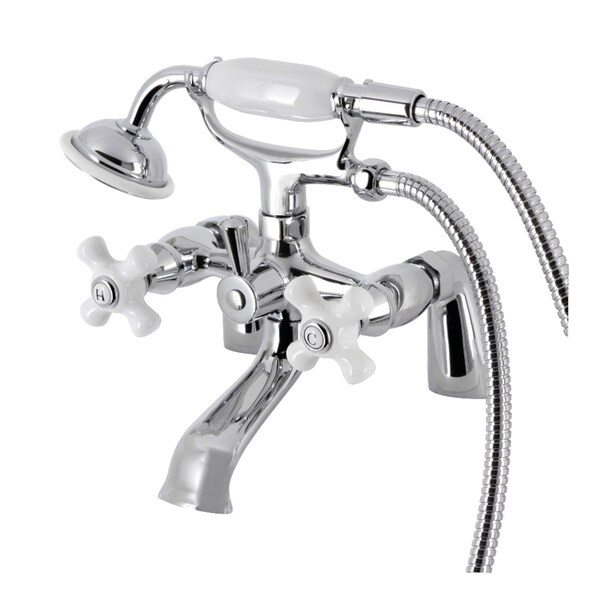 Kingston Brass KS267PXC Deck Mount Clawfoot Tub Faucet with Hand Shower, Polished Chrome KS267PXC - main